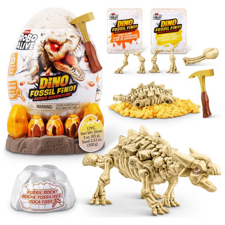 Robo Alive dinosaur excavation playset Amber Fossil Find (British brand)