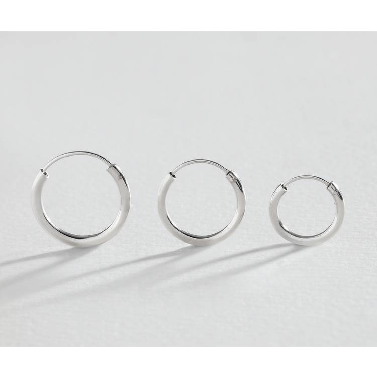 Revere silver sleeper hoop earrings set of three (British brand)