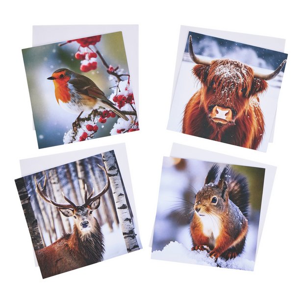 Argos Home animal Christmas cards 24 pack - British product