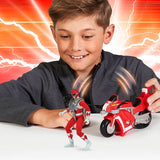 Power Rangers Battle Bike with Red Ranger action figure, imported from the UK