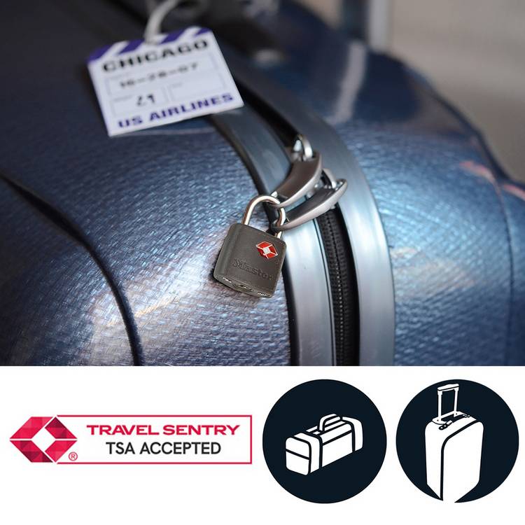 Master Lock luggage padlocks TSA-accepted 2-pack, imported from the UK