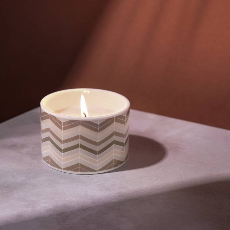 Fired Earth Darjeeling & Damask Rose singlewick candle, imported from the UK