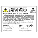 Fired Earth Darjeeling & Damask Rose singlewick candle, imported from the UK