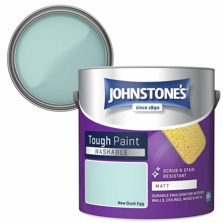 Johnstone's Washable Matt Paint New Duck Egg 2.5L - British product