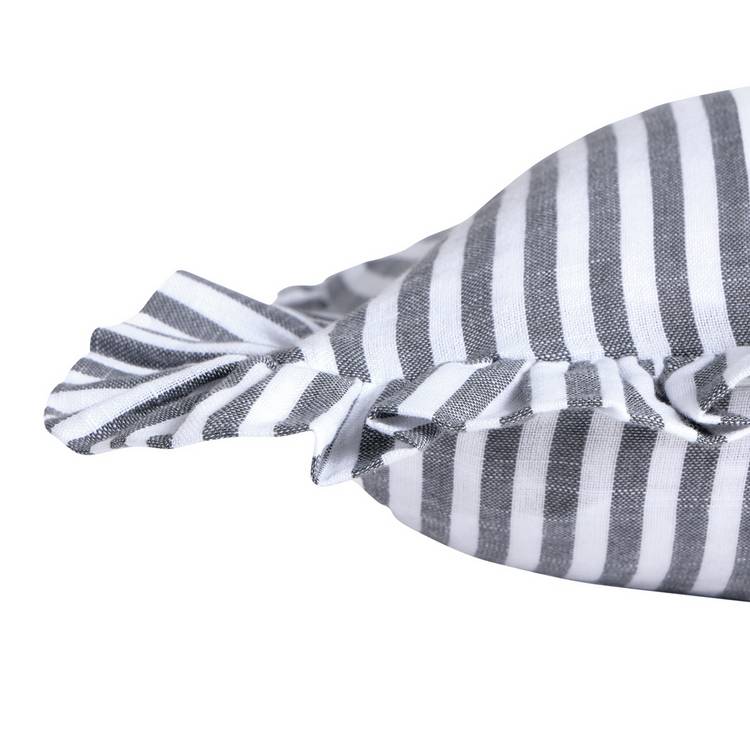 Habitat charcoal stripe ruffle cushion 80x30cm - British product
