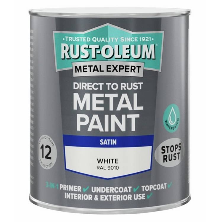 Rust-Oleum satin white paint 750ml - British product