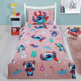 Disney Stitch Christmas kids bedding set single, UK version