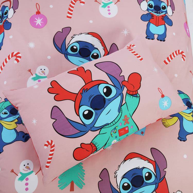 Disney Stitch Christmas kids bedding set single, UK version