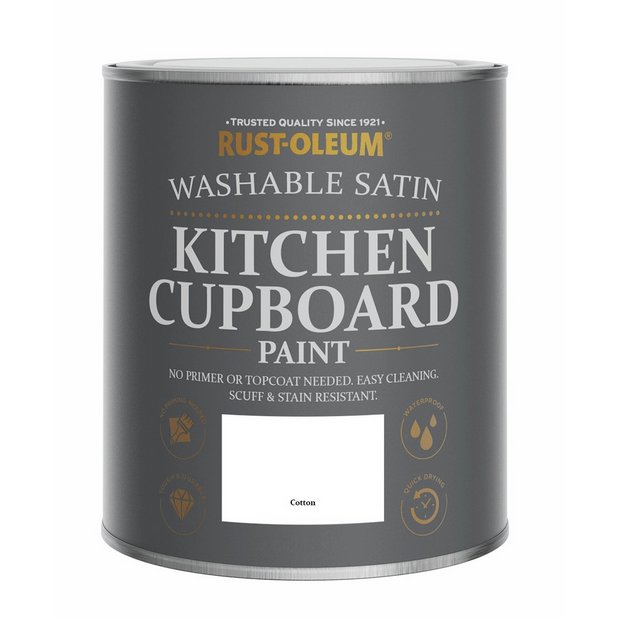 Rust-Oleum kitchen cupboard satin paint Cotton 750ml, imported from the UK