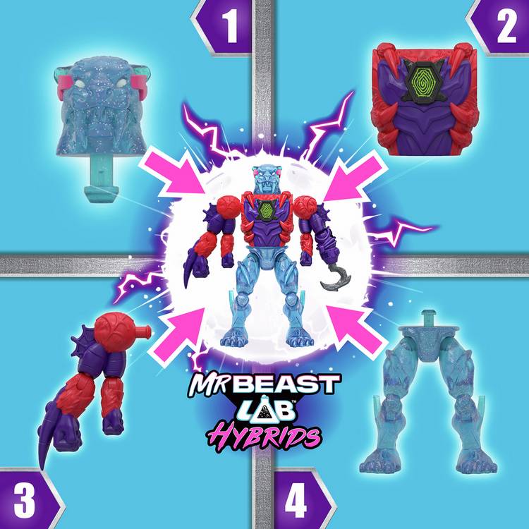 MrBeast Lab Hybrids action figure multi pack build 2 figures (British brand)