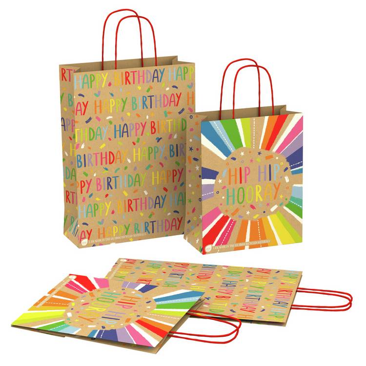 Eco Nature Happy Birthday gift bag pack of 4 - British product