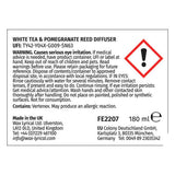 Fired Earth reed diffuser White Tea & Pomegranate 180ml - British product