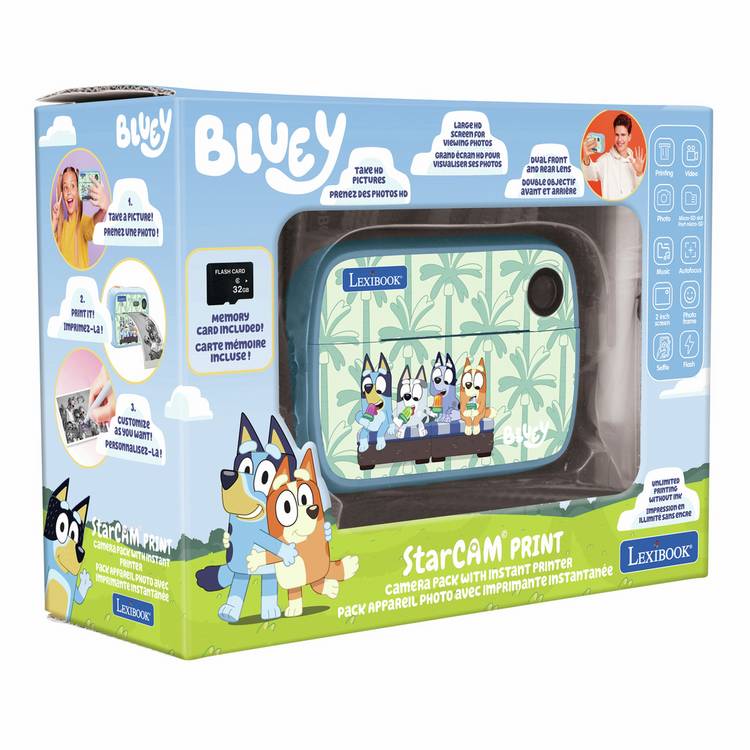 Bluey instant printing camera with stickers and markers, UK version