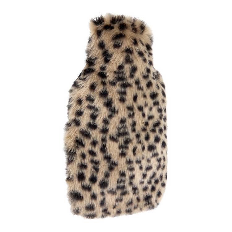 Habitat hot water bottle faux fur animal print cover 1L, UK version