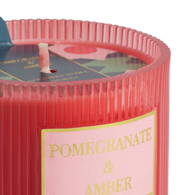Habitat Pomegranate & Amber candle in ribbed glass (British brand)