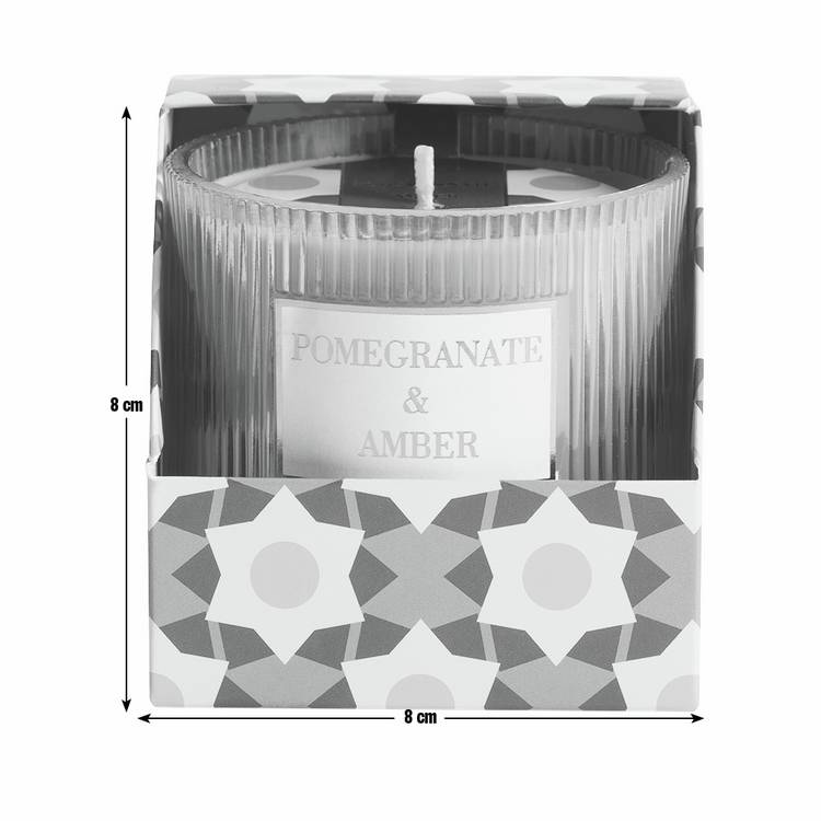Habitat Pomegranate & Amber candle in ribbed glass (British brand)