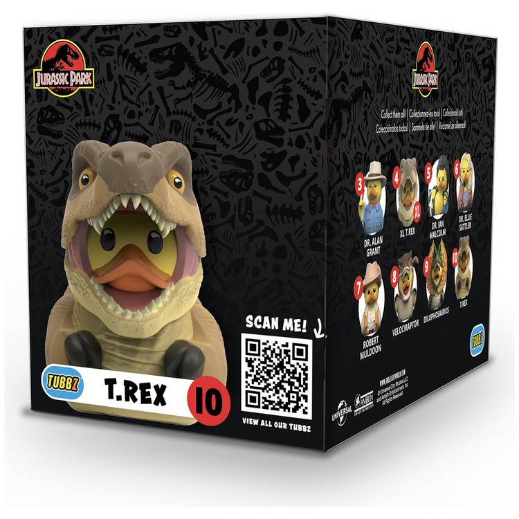Tubbz Jurassic Park T-Rex collectible rubber duck 12cm (British brand)