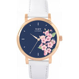 Superdrug Toff London Blue Ladies Pink Cherry Blossom Flower Watch- Buy online at McGrocer