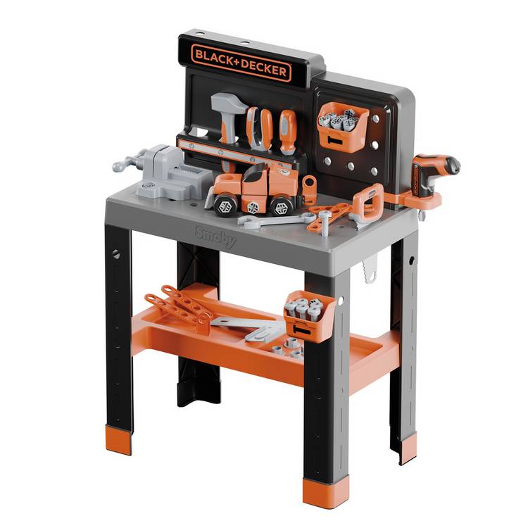 Smoby Black & Decker toy workbench with 75 accessories - British product