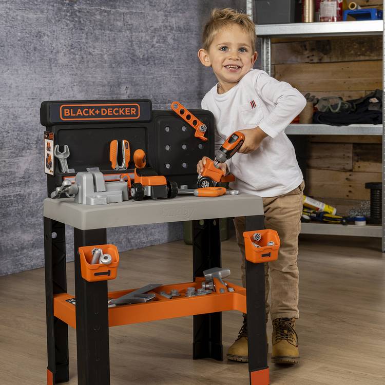 Smoby Black & Decker toy workbench with 75 accessories - British product