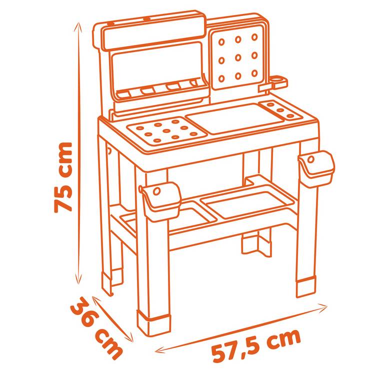 Smoby Black & Decker toy workbench with 75 accessories - British product