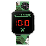 Minecraft kids watch green plastic strap (British brand)