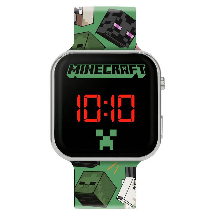 Minecraft kids watch green plastic strap (British brand)