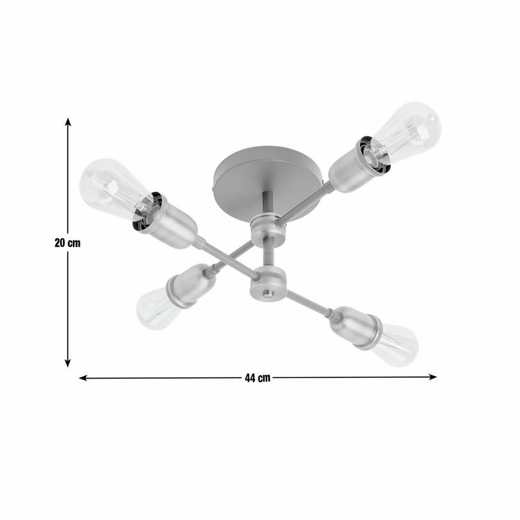 Argos Home flush ceiling light brass 4-light LED 44cm, UK version