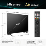 Hisense Smart 4K TV Freely 43 inch, imported from the UK