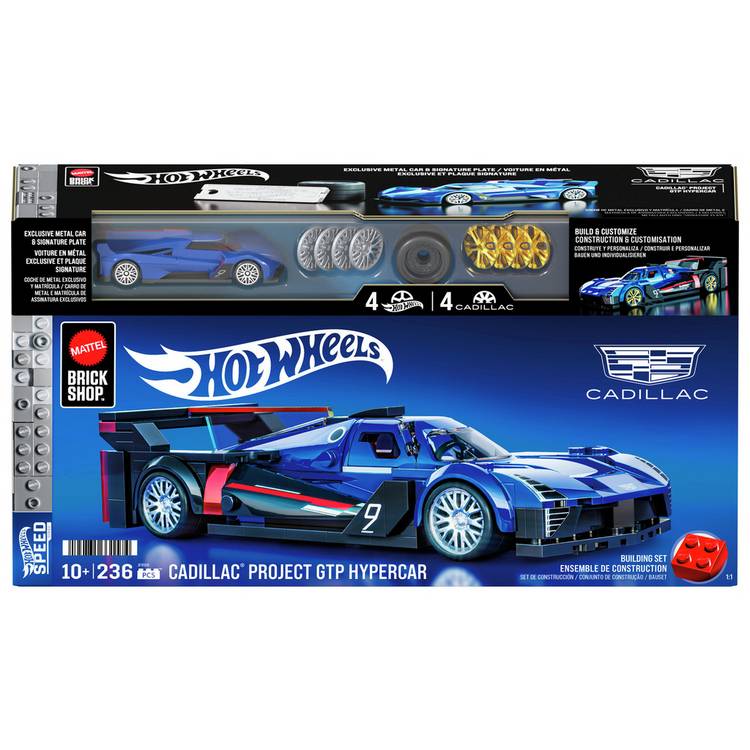 Mattel Brick Shop Hot Wheels Cadillac Project GTP Hypercar building kit - British product