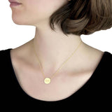 Revere 9ct gold disc pendant adjustable chain, imported from the UK