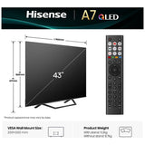 Hisense Smart TV QLED 4K HDR 43 inch (British brand)
