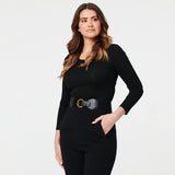 Izabel London faux leather buckle waist belt, UK version