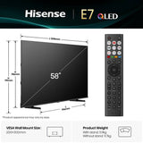 Hisense QLED TV 58 inch 4K UHD Smart TV, imported from the UK