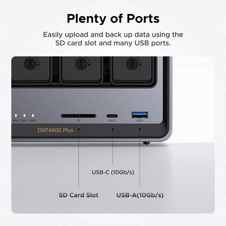 UGREEN NAS DX4800 Plus 4-Bay 10GbE diskless - British product