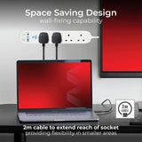 Masterplug 4 socket surge protected extension lead 2m with USB (British brand)