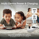 Masterplug 4 socket surge protected extension lead 2m with USB (British brand)