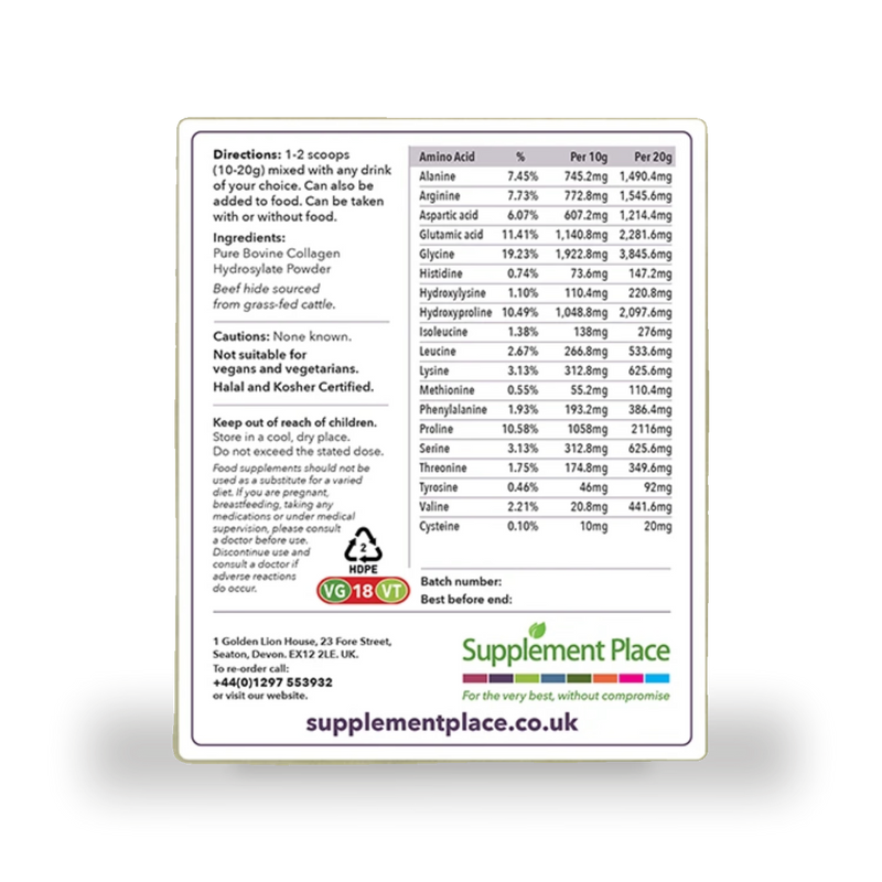 Supplement Place collagen peptides type 1 2 1kg, imported from the UK