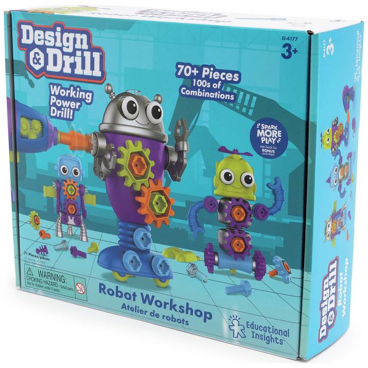 Learning Resources Design & Drill Robot Workshop building set (British brand)