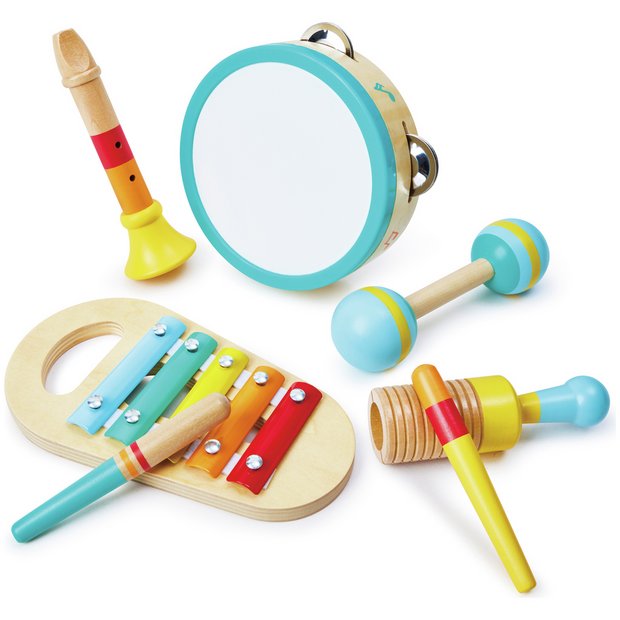 Chad Valley wooden music set 5 instruments - British product