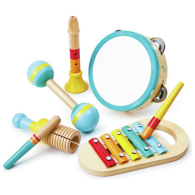 Chad Valley wooden music set 5 instruments - British product