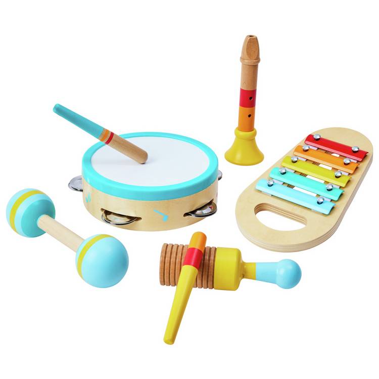 Chad Valley wooden music set 5 instruments - British product