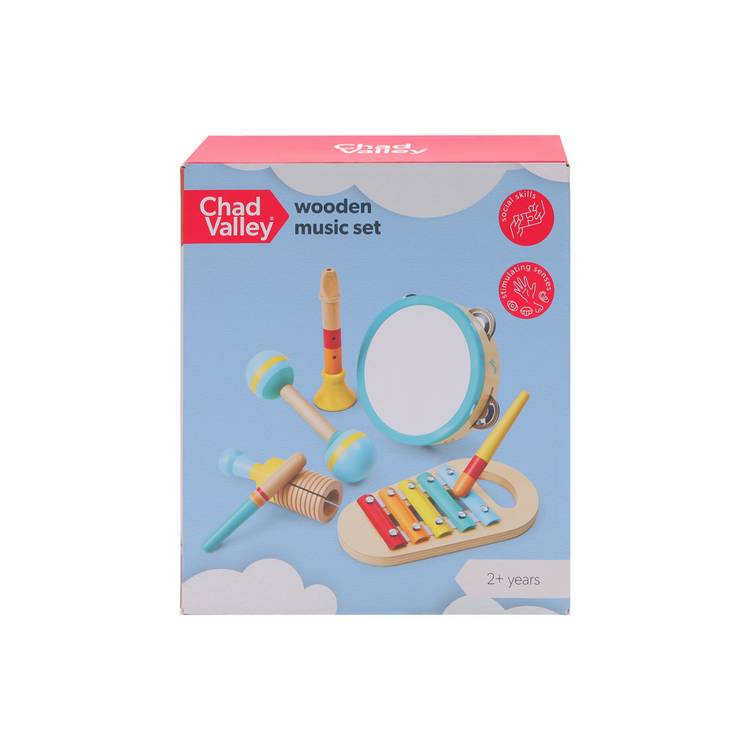 Chad Valley wooden music set 5 instruments - British product