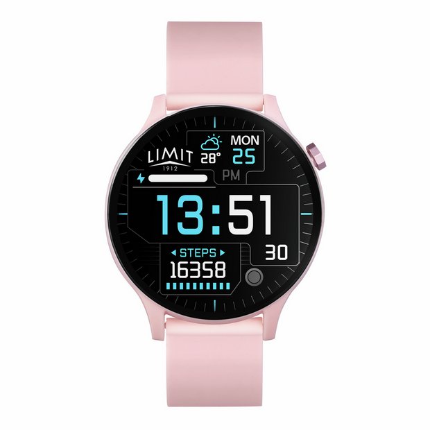 Limit ladies pink silicone strap calling smartwatch, UK version