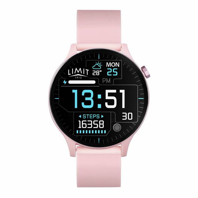 Limit ladies pink silicone strap calling smartwatch, UK version