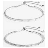 Argos Lipsy Silver Crystal Bar Toggle Bracelets Pack of 2- Buy online at McGrocer