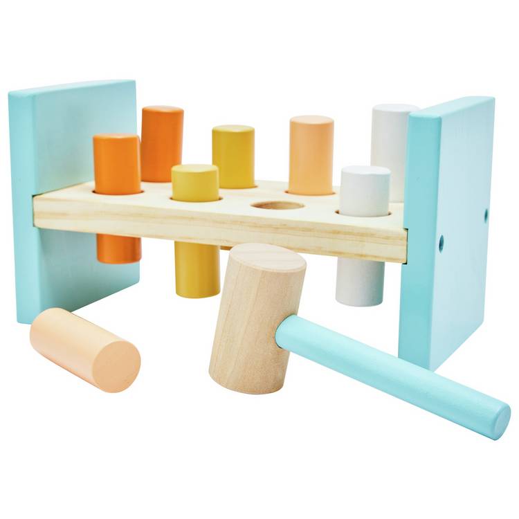 Chad Valley wooden hammer bench toddler toy, UK version