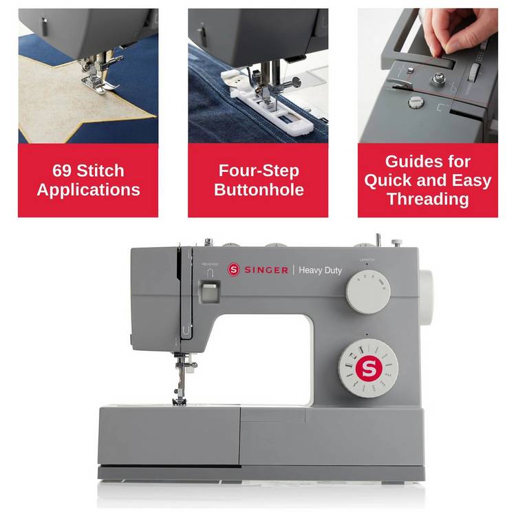 Singer 4411AR heavy duty sewing machine in grey, imported from the UK