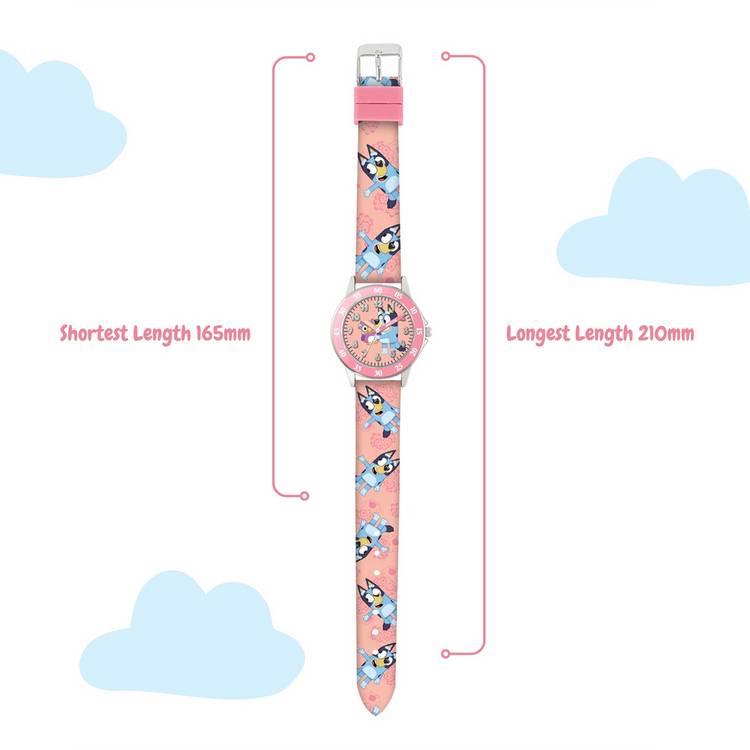 Bluey Time Teacher watch with pink silicone strap (British brand)