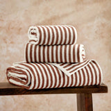Yard Hebden stripe hand towel, brown, 100x50cm - British product